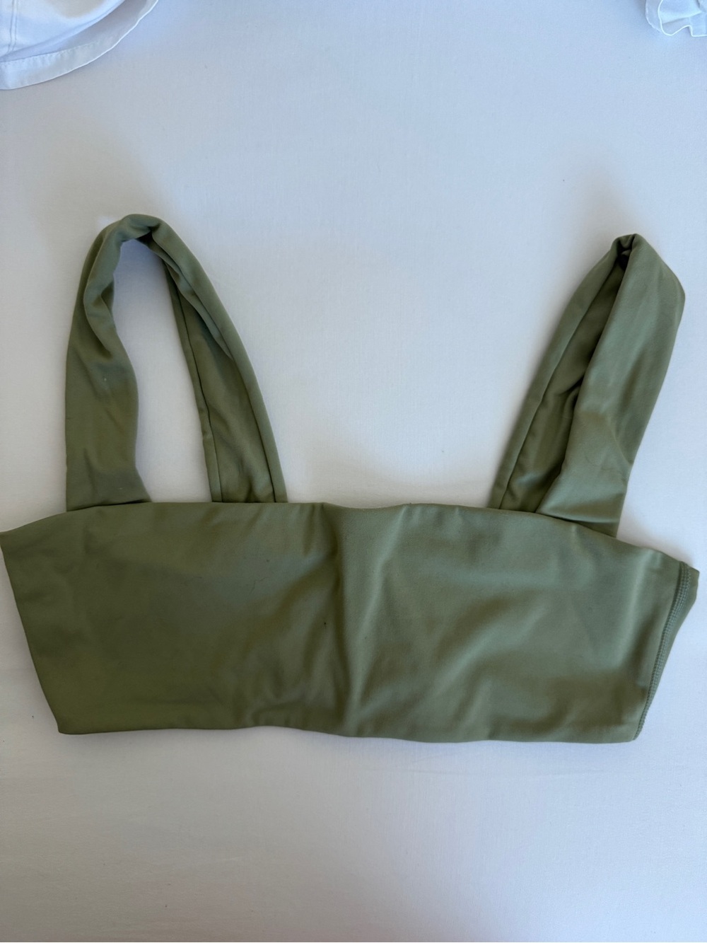 WeWoreWhat Olive Green Crop Tank Top